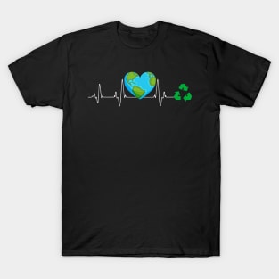 Earth Day Heartbeat Recycle T-Shirt